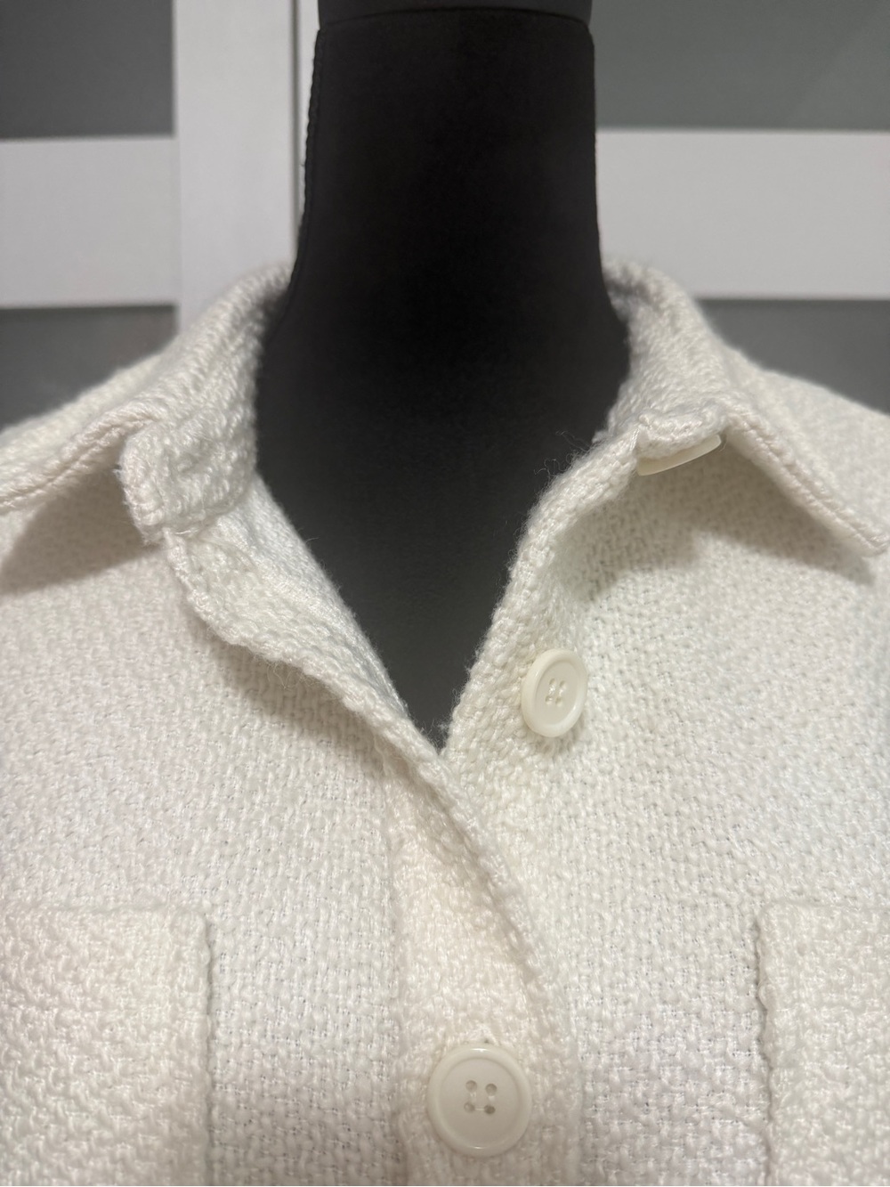 Primark Textured Button Up Shacket Jacket Cream - Picture 4 of 9